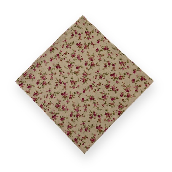 Men’s Burgundy Donegal Tweed Bow Tie & Rustic Floral Pocket Square Set - Picture 5 of 6